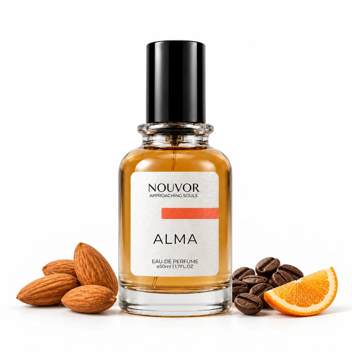 Alma EDP 50ml with Key Notes of almonds, coffee beans, orange | Nouvor Perfumes Pakistan