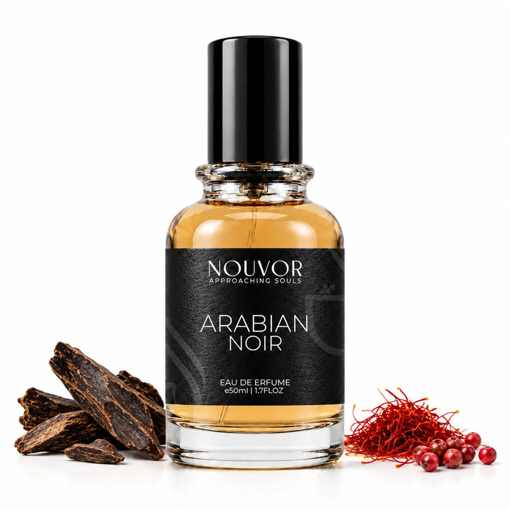 Arabian Noir EDP 50ml with Key Notes of oud, saffron, pink pepper | Nouvor Perfumes Pakistan