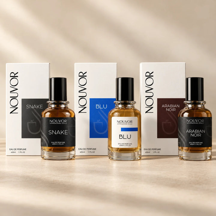 NOUVOR Creations Set Snake, Blu and Arabian Noir 50ml EDP with Boxes | Nouvor Perfumes Pakistan