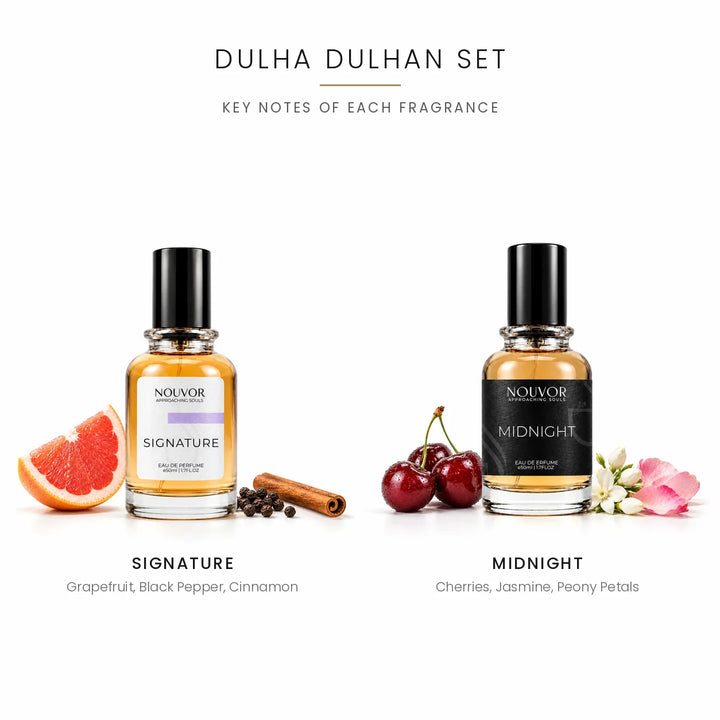 Dulha Dulhan Set Key Notes of Signature and Midnight | Nouvor Perfumes Pakistan