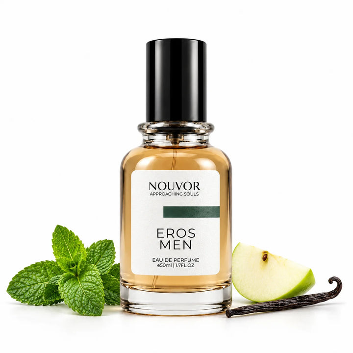 Eros Men EDP 50ml with Key Notes of mint leaves, green apple, vanilla | Nouvor Perfumes Pakistan