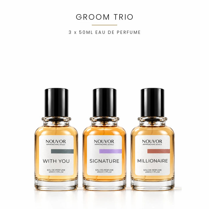 Groom Trio with With You, Signature and Millionaire 3 x 50ml EDP Bottles | Nouvor Perfumes Pakistan