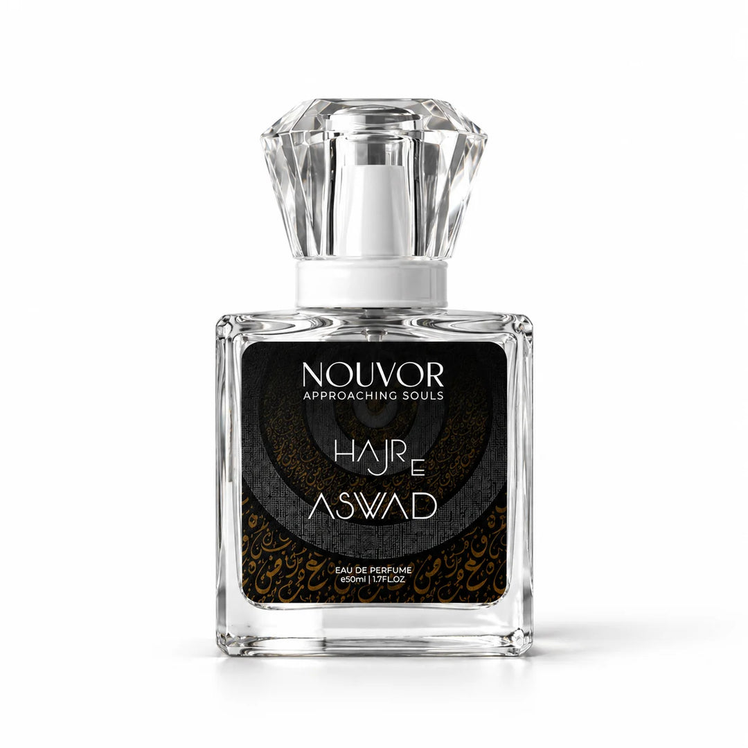 Hajr E Aswad Perfume EDP | 50ml Bottle Front View | Nouvor Perfumes Pakistan