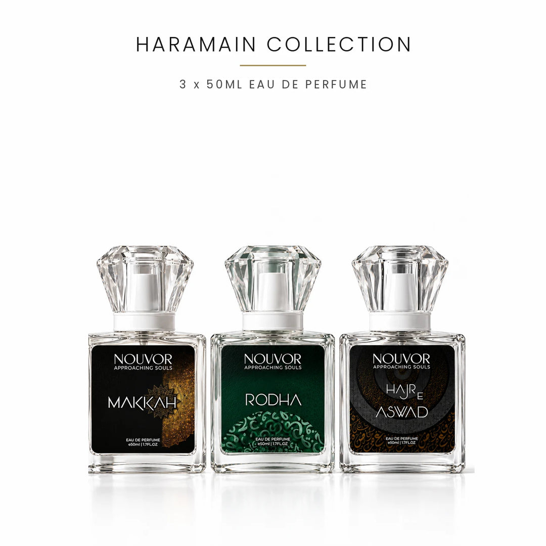 Haramain Collection with Makkah, Rodha and Hajr e Aswad 3 x 50ml EDP Bottles | Nouvor Perfumes Pakistan