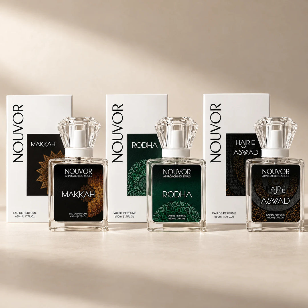 Haramain Collection Makkah, Rodha and Hajr e Aswad 50ml EDP with Boxes | Nouvor Perfumes Pakistan