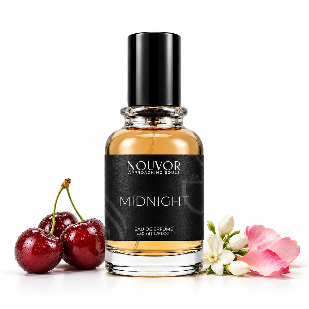 Midnight EDP 50ml with Key Notes of cherries, jasmine, peony petals | Nouvor Perfumes Pakistan