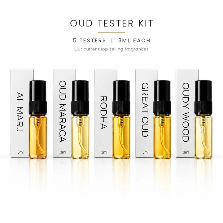 Oud Tester Kit 5 Perfume Testers 3ml Each | Nouvor Perfumes Pakistan