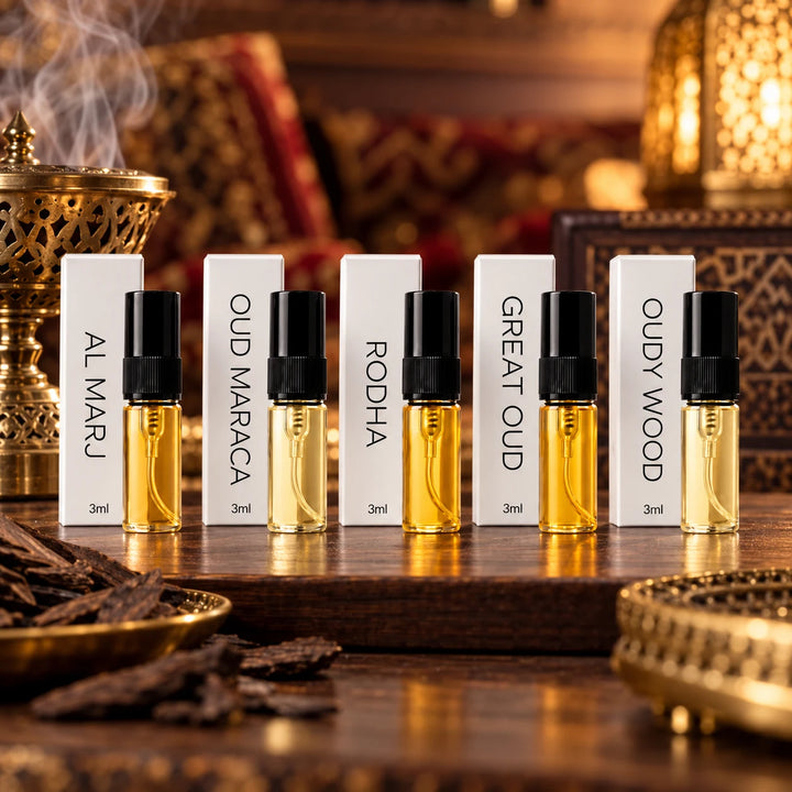 Oud Tester Kit Lifestyle in an Arabian Majlis | Nouvor Perfumes Pakistan
