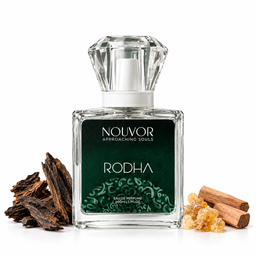 Rodha EDP 50ml with Key Notes of oud, frankincense resin, sandalwood | Nouvor Perfumes Pakistan