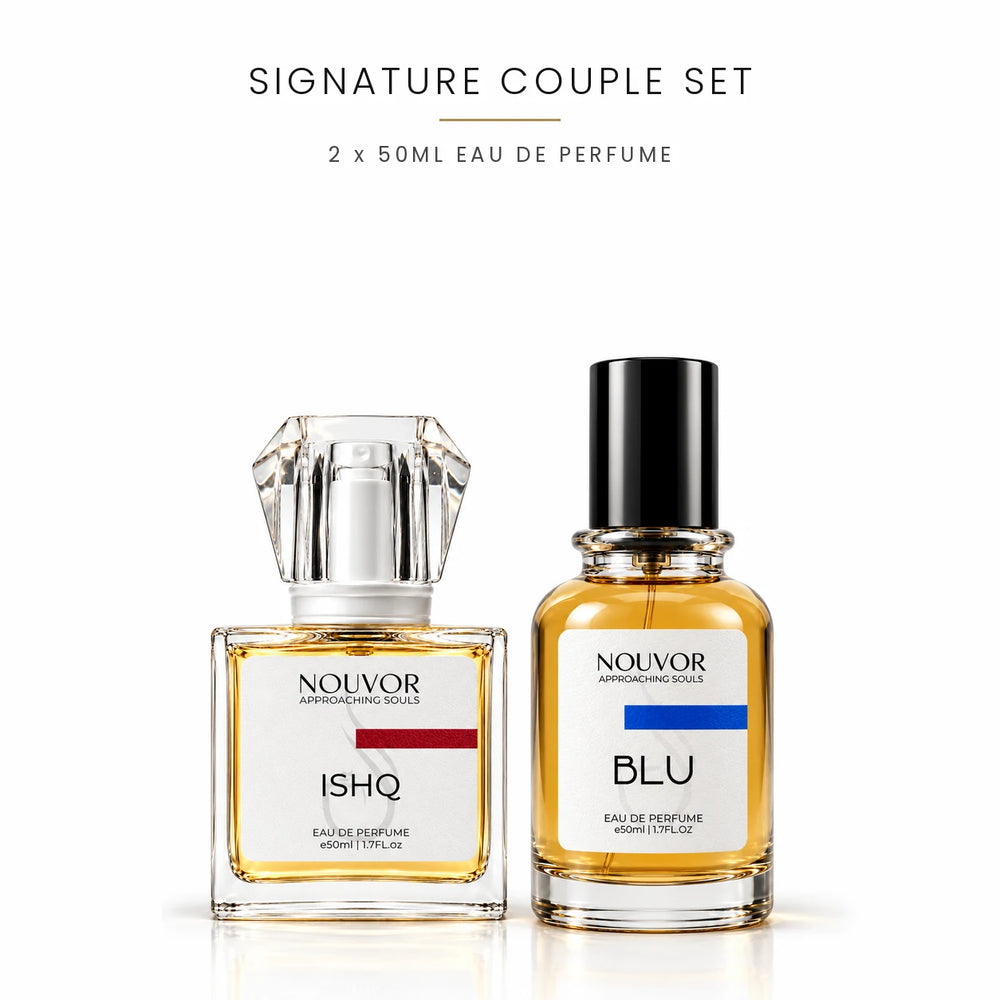 Signature Couple Set with Ishq and Blu 2 x 50ml EDP Bottles | Nouvor Perfumes Pakistan